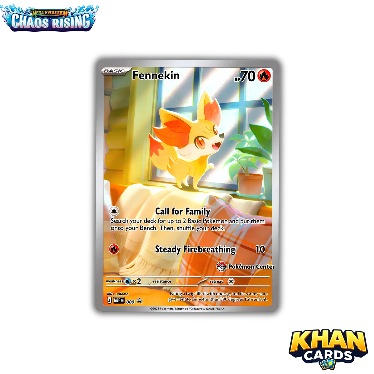 Chaos Rising Pokemon Center ETB – 11 Packs – Fennekin Promo – Live Opening or Sent Sealed – Pokemon TCG
