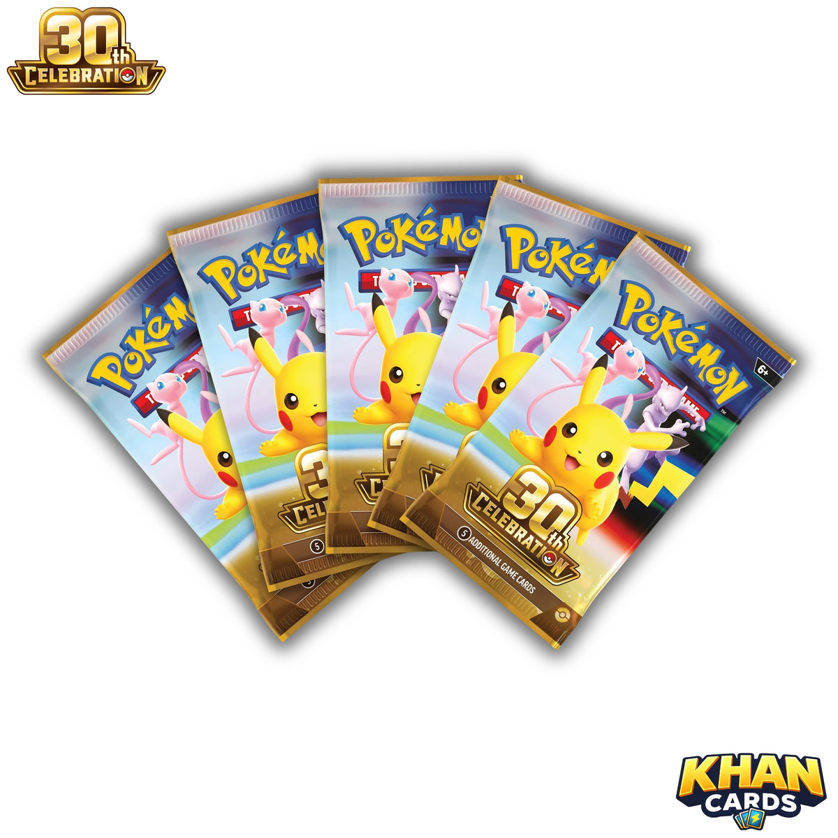 Pokémon 30th Celebration Binder Collection – 5 Booster Packs + 9-Pocket Binder – Live Opening or Sent Sealed