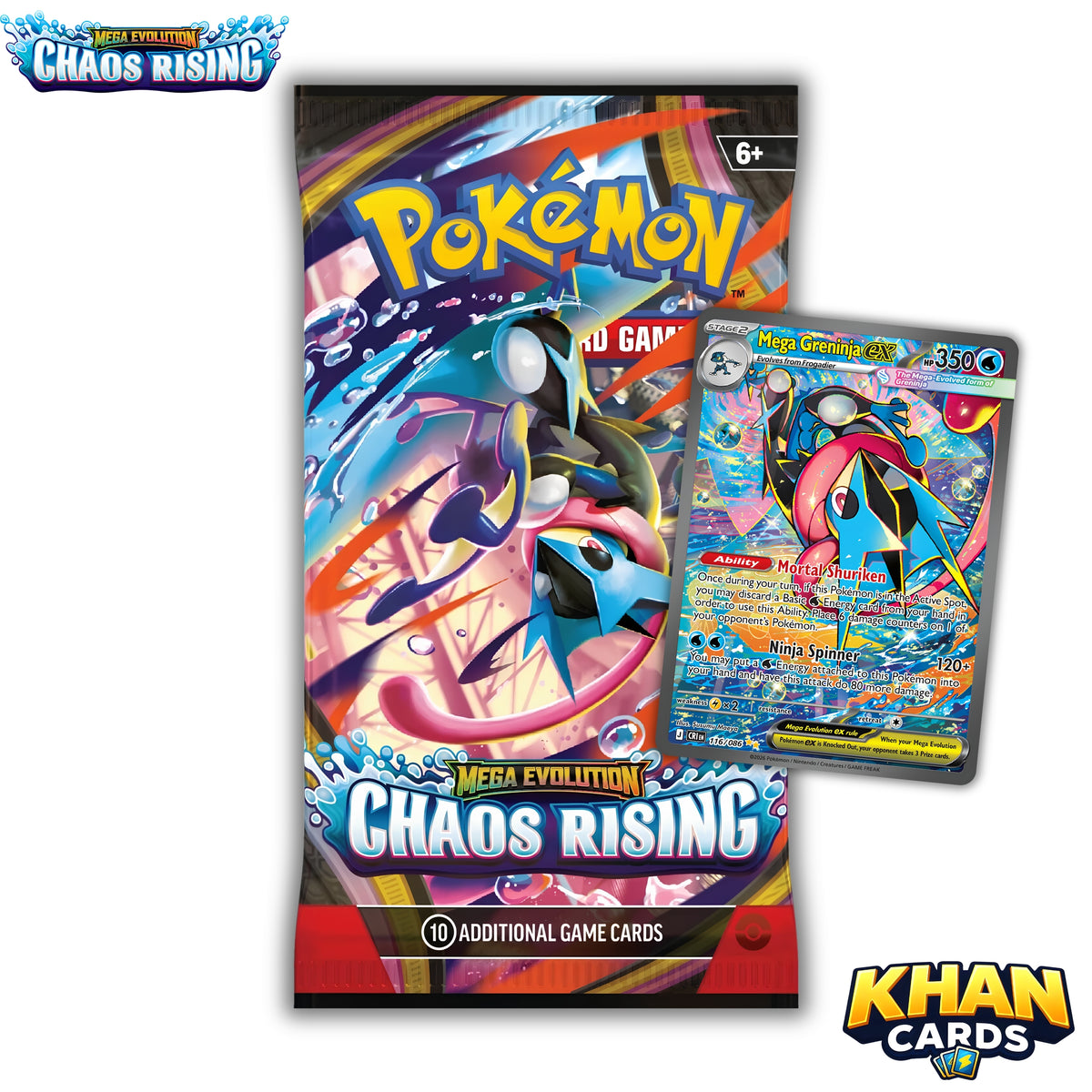Pokémon Chaos Rising Booster Pack - Mega Evolution - Live Opening or Sent Sealed - Pokemon TCG